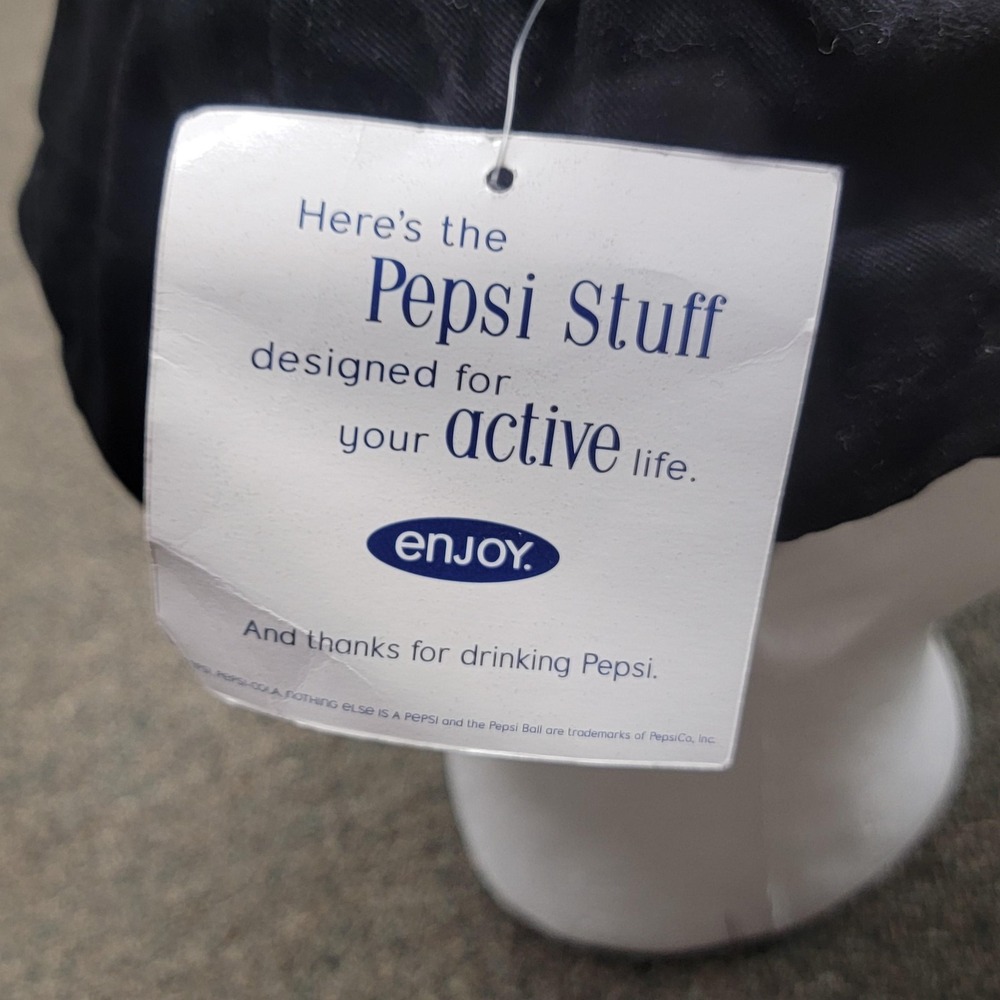 Vintage‎ Pepsi Hat Cap Snap Back Mens Black Cotton Twill Pepsi Stuff Logo 90s - Picture 3 of 8
